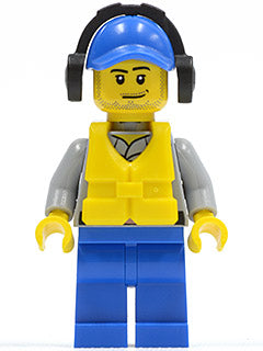 Preowned LEGO® Minifigure – Town cty0418 Coast Guard City Crew Member Male Blue Cap w/Hole