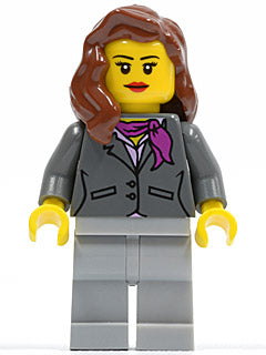 Preowned LEGO® Minifigure – Town cty0419 Dark Bluish Gray Jacket w/Magenta Scarf Light Blui