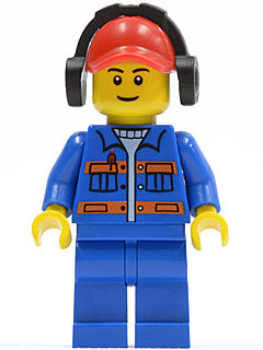 Preowned LEGO® Minifigure – Town cty0420 Blue Jacket w/Pockets and Orange Stripes Blue Legs
