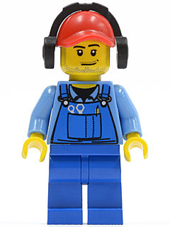 Preowned LEGO® Minifigure – Town cty0421 Cargo Worker Overalls w/Tools in Pocket Blue Red C