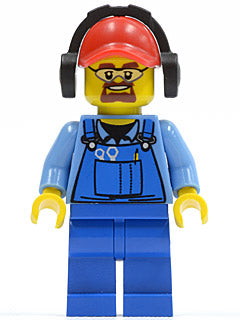 Preowned LEGO® Minifigure – Town cty0422 Cargo Worker Overalls w/Tools in Pocket Blue Red C