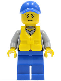 Preowned LEGO® Minifigure – Town cty0424 Coast Guard City Crew Member Blue Cap w/Hole