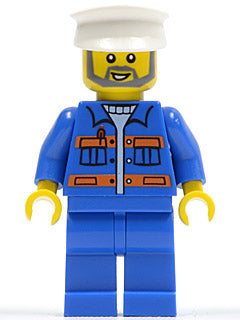 Preowned LEGO® Minifigure – Town cty0426 Blue Jacket w/Pockets and Orange Stripes Blue Legs