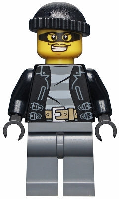 Preowned LEGO® Minifigure – Town cty0462 Police City Bandit Male Black Knit Cap Mask