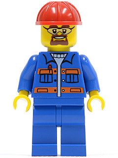 Preowned LEGO® Minifigure – Town cty0471 Blue Jacket w/Pockets and Orange Stripes Blue Legs