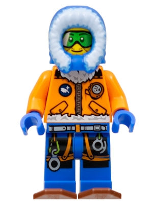 Preowned LEGO® Minifigure – Town cty0497 Arctic Explorer Male w/Green Goggles and Snowshoes