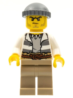 Preowned LEGO® Minifigure – Town cty0515 Swamp Police Crook Male w/Dark Bluish Gray Knit Ca