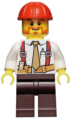 Preowned LEGO® Minifigure – Town cty0529 Construction Foreman Shirt w/Tie and Suspenders Da