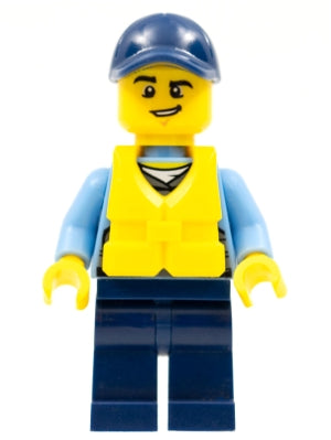 Preowned LEGO® Minifigure – Town cty0536 Police City Officer Life Jacket Crooked Smile