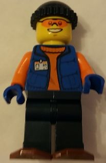Preowned LEGO® Minifigure – Town cty0553 Arctic Research Assistant w/Snowshoes Dark Blue Le