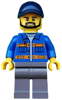 Preowned LEGO® Minifigure – Town cty0576 Blue Jacket w/Pockets and Orange Stripes Dark Blui