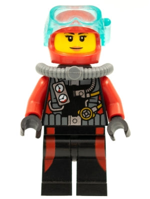 Preowned LEGO® Minifigure – Town cty0598 Scuba Diver Female w/out Flippers