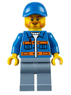 Preowned LEGO® Minifigure – Town cty0610 Blue Jacket w/Pockets and Orange Stripes Sand Blue