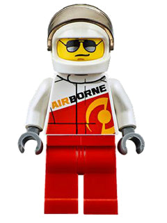 Preowned LEGO® Minifigure – Town cty0611 Rally Race Car Driver Airborne Logo