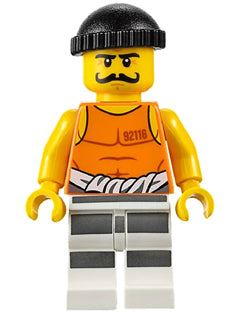 Preowned LEGO® Minifigure – Town cty0612 Police Jail Prisoner 92116 Undershirt Striped Legs