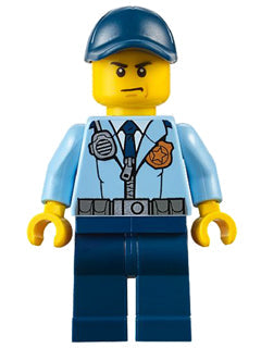 Preowned LEGO® Minifigure – Town cty0616 Police City Officer Jacket w/Dark Blue Tie and Gol