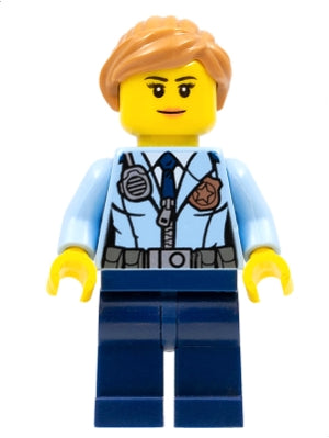 Preowned LEGO® Minifigure – Town cty0620 Police City Officer Female Jacket w/Dark Blue Tie