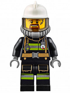 Preowned LEGO® Minifigure – Town cty0626 Fire Reflective Stripes w/Utility Belt White Fire