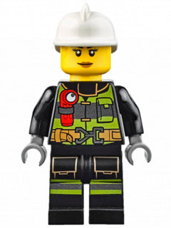 Preowned LEGO® Minifigure – Town cty0627 Fire Reflective Stripes w/Utility Belt and Flashli