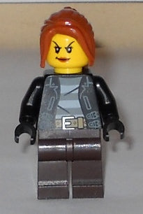 Preowned LEGO® Minifigure – Town cty0631 Police City Bandit Crook Female Dark Orange Hair