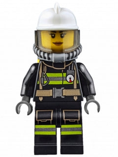 Preowned LEGO® Minifigure – Town cty0638 Fire Reflective Stripes w/Utility Belt White Fire