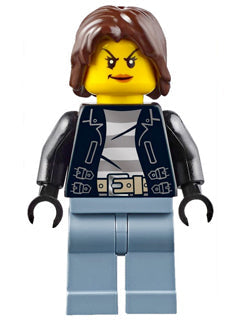 Preowned LEGO® Minifigure – Town cty0645 Police City Bandit Crook Female Sand Blue Legs Dar