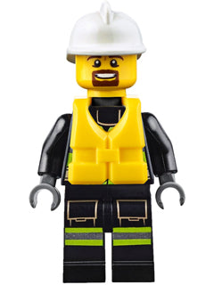 Preowned LEGO® Minifigure – Town cty0649 Fire Reflective Stripes w/Utility Belt and Flashli