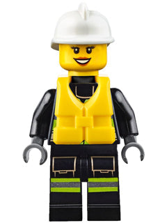 Preowned LEGO® Minifigure – Town cty0650 Fire Reflective Stripes w/Utility Belt and Flashli