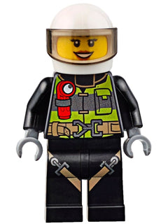 Preowned LEGO® Minifigure – Town cty0651 Fire Reflective Stripes w/Utility Belt and Flashli