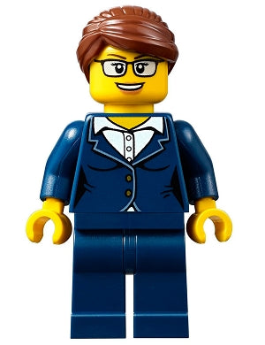 Preowned LEGO® Minifigure – Town cty0656 Businesswoman Dark Blue Pants Suit Glasses