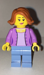 Preowned LEGO® Minifigure – Town cty0666 Medium Lavender Jacket over Lavender Shirt Medium