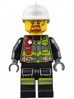 Preowned LEGO® Minifigure – Town cty0669 Fire Reflective Stripes w/Utility Belt and Flashli