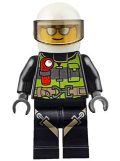 Preowned LEGO® Minifigure – Town cty0670 Fire Reflective Stripes w/Utility Belt and Flashli