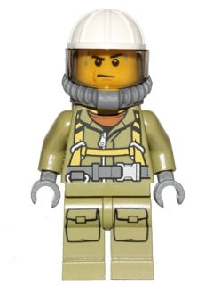 Preowned LEGO® Minifigure – Town cty0682 Volcano Explorer Male Worker Suit w/Harness Constr