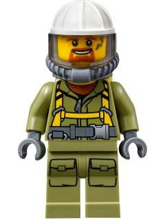 Preowned LEGO® Minifigure – Town cty0685 Volcano Explorer Male Worker Suit w/Harness Constr