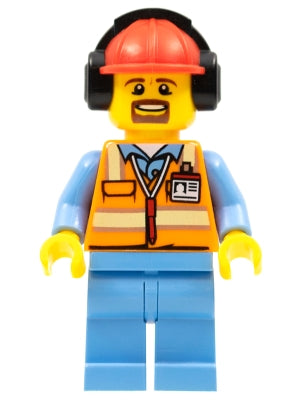 Preowned LEGO® Minifigure – Town cty0688 Orange Safety Vest w/Reflective Stripes Medium Blu