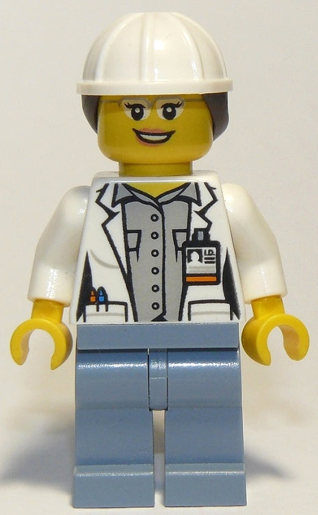 Preowned LEGO® Minifigure – Town cty0693 Volcano Explorer Female Scientist White Constructi