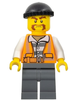 LEGO® Minifigure Town cty0701 Police City Bandit Male Black Knit Cap Moustache H