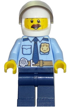 Preowned LEGO® Minifigure – Town cty0703 Police City Shirt w/Dark Blue Tie and Gold Badge D