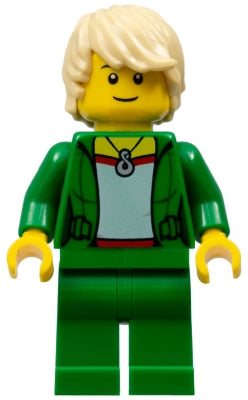 Preowned LEGO® Minifigure – Town cty0722 Saxophone Player Female Green Jacket w/Necklace Gr