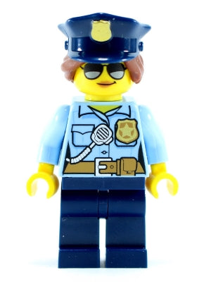 Preowned LEGO® Minifigure – Town cty0732 Police City Officer Female Bright Light Blue Shirt