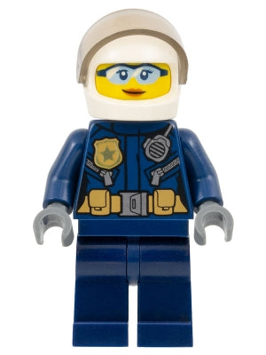 Preowned LEGO® Minifigure – Town cty0733 Police City Helicopter Pilot Female Light Blue Gla