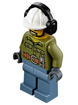 Preowned LEGO® Minifigure – Town cty0740 Volcano Explorer Male Shirt w/Belt and Radio Black