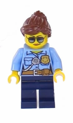 Preowned LEGO® Minifigure – Town cty0744 Police City Officer Female Bright Light Blue Shirt