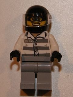 Preowned LEGO® Minifigure – Town cty0751 Police Jail Prisoner 86753 Prison Stripes Black He