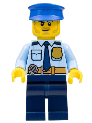 Preowned LEGO® Minifigure – Town cty0752 Police City Shirt w/Dark Blue Tie and Gold Badge D