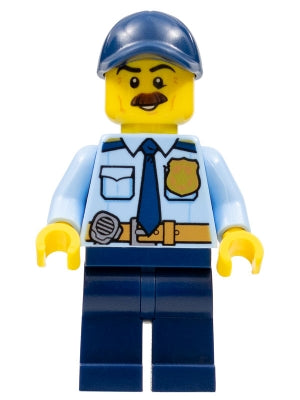 Preowned LEGO® Minifigure – Town cty0756 Police City Shirt w/Dark Blue Tie and Gold Badge D