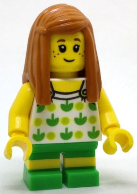 Preowned LEGO® Minifigure – Town cty0761 Child Girl White Halter Top w/Green Apples and Lim