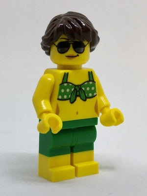 Preowned LEGO® Minifigure – Town cty0763 Beachgoer Green Bikini Top and Shorts
