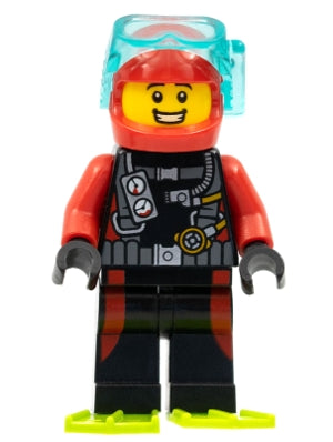Preowned LEGO® Minifigure – Town cty0764 Beachgoer Scuba Diver